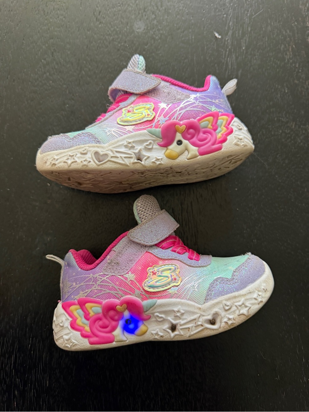 Skechers Girls Light-Up Unicorn Sneakers in Pink, Purple & Mint